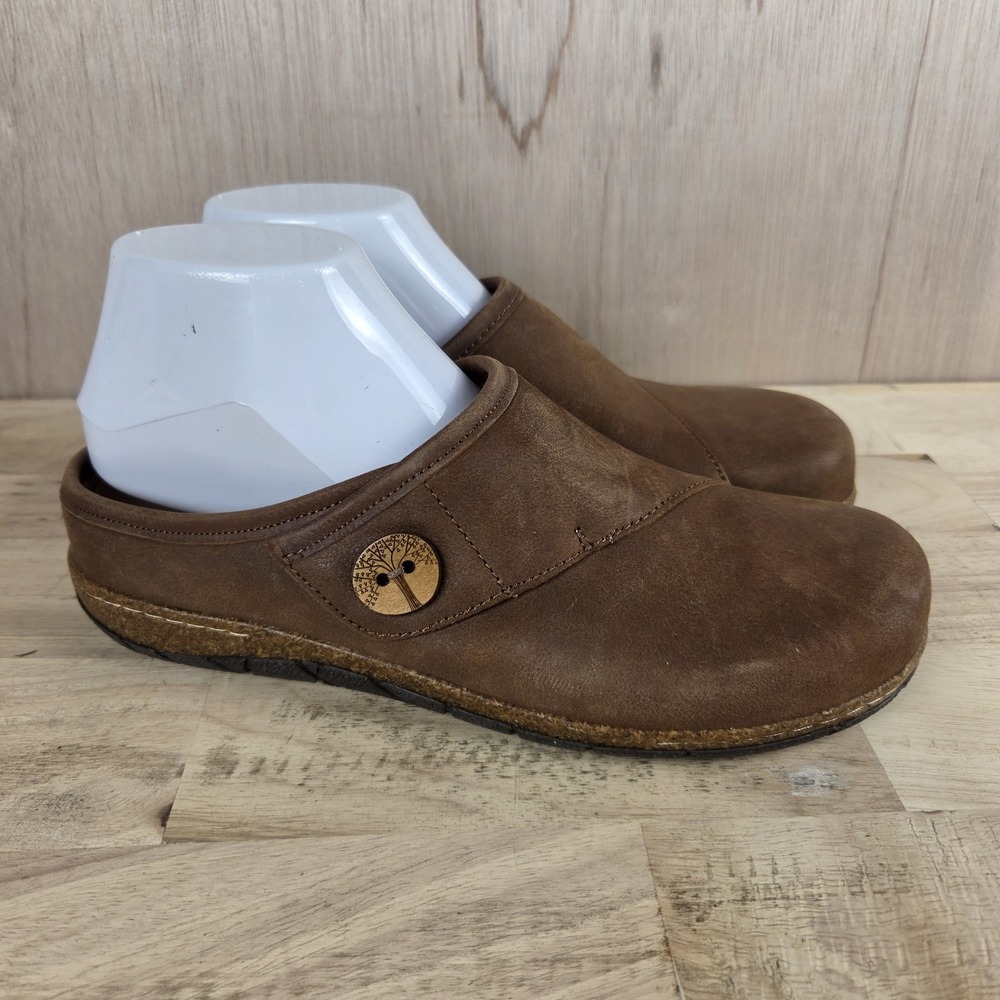 Earth Origins Womens Clogs Size 9M Brown Suede Leather Comfort Slip On Shoe Boho